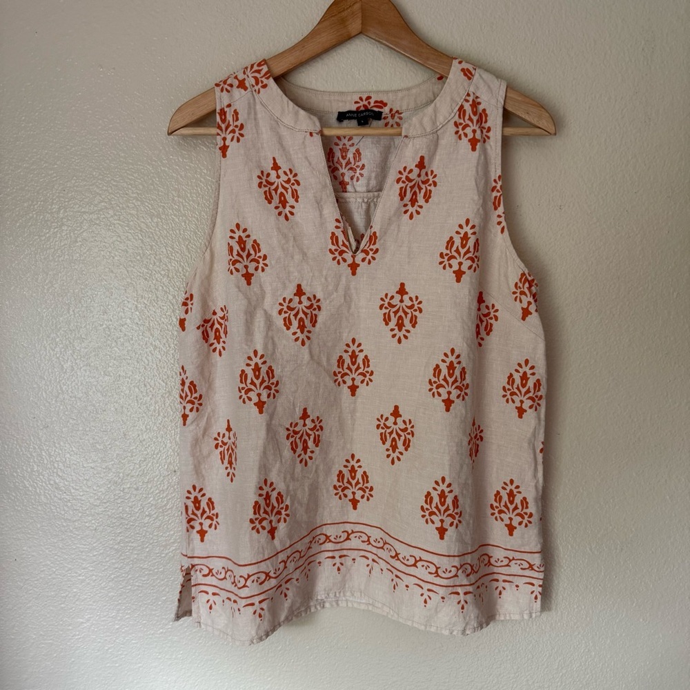 ❇️Anne Carson Cream and Orange Top 2 for $22❇️